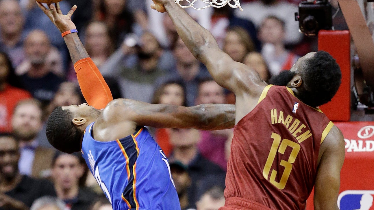 George, Westbrook rally Thunder past Rockets, 117-112