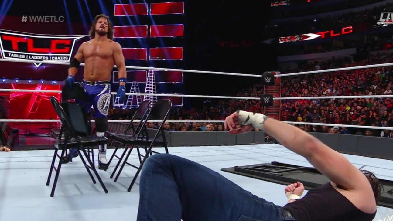 WWE star AJ Styles has a wardrobe malfunction during championship match