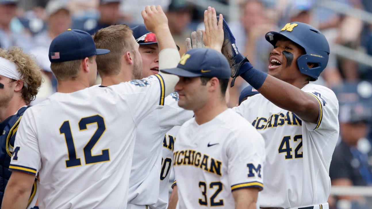 Michigan beats Texas Tech 5-3 in its 1st CWS game since 1984