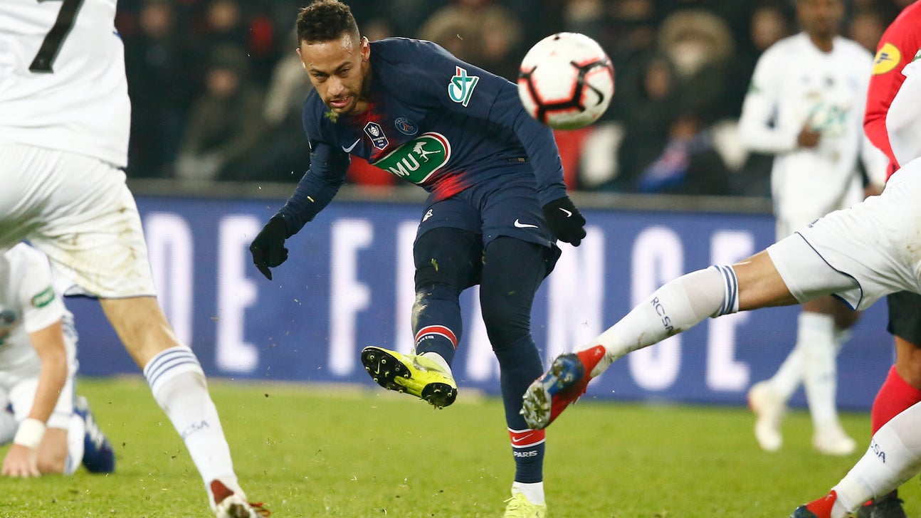 PSG beats Strasbourg 2-0 but star Neymar limps off injured