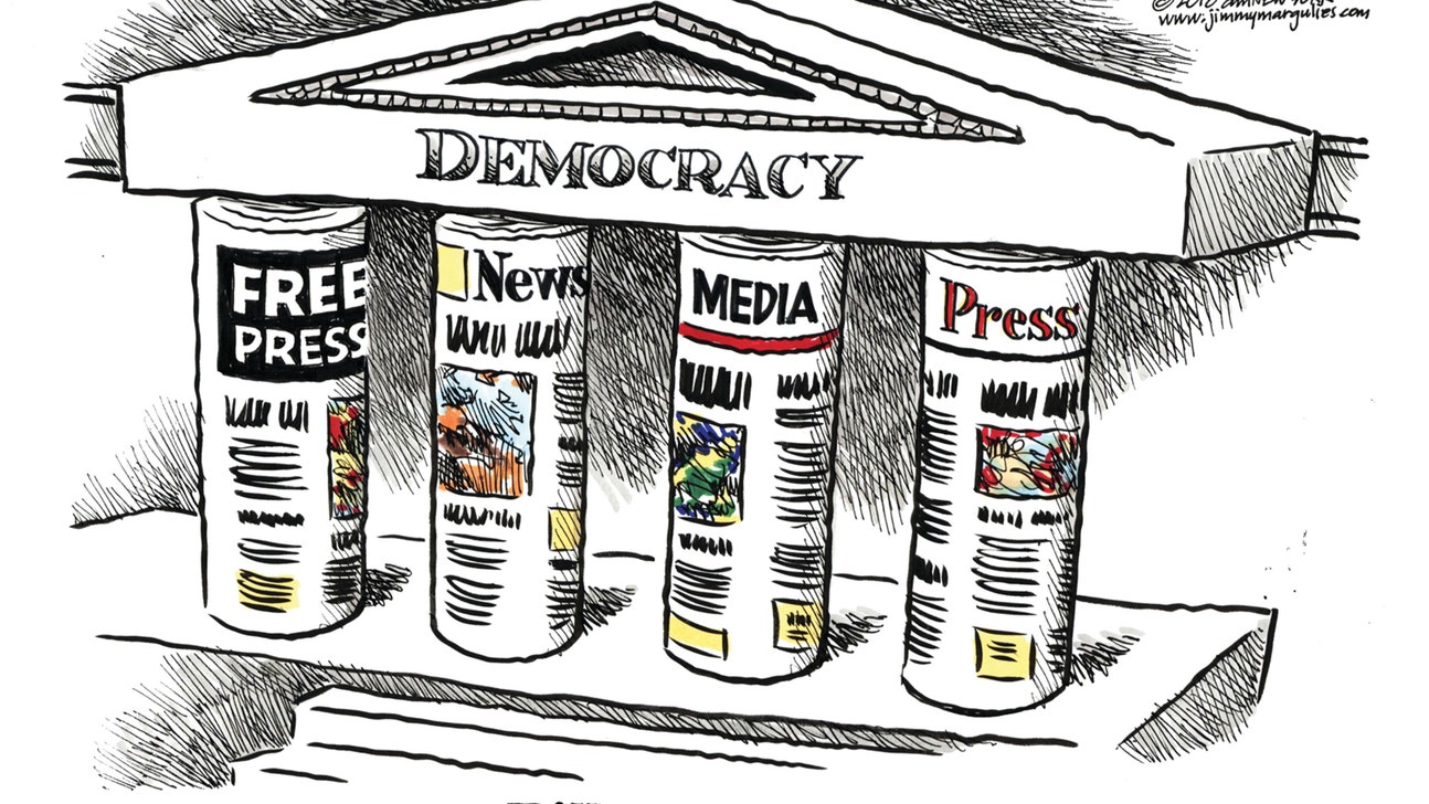 Exhibit highlights cartoonists’ focus on First Amendment