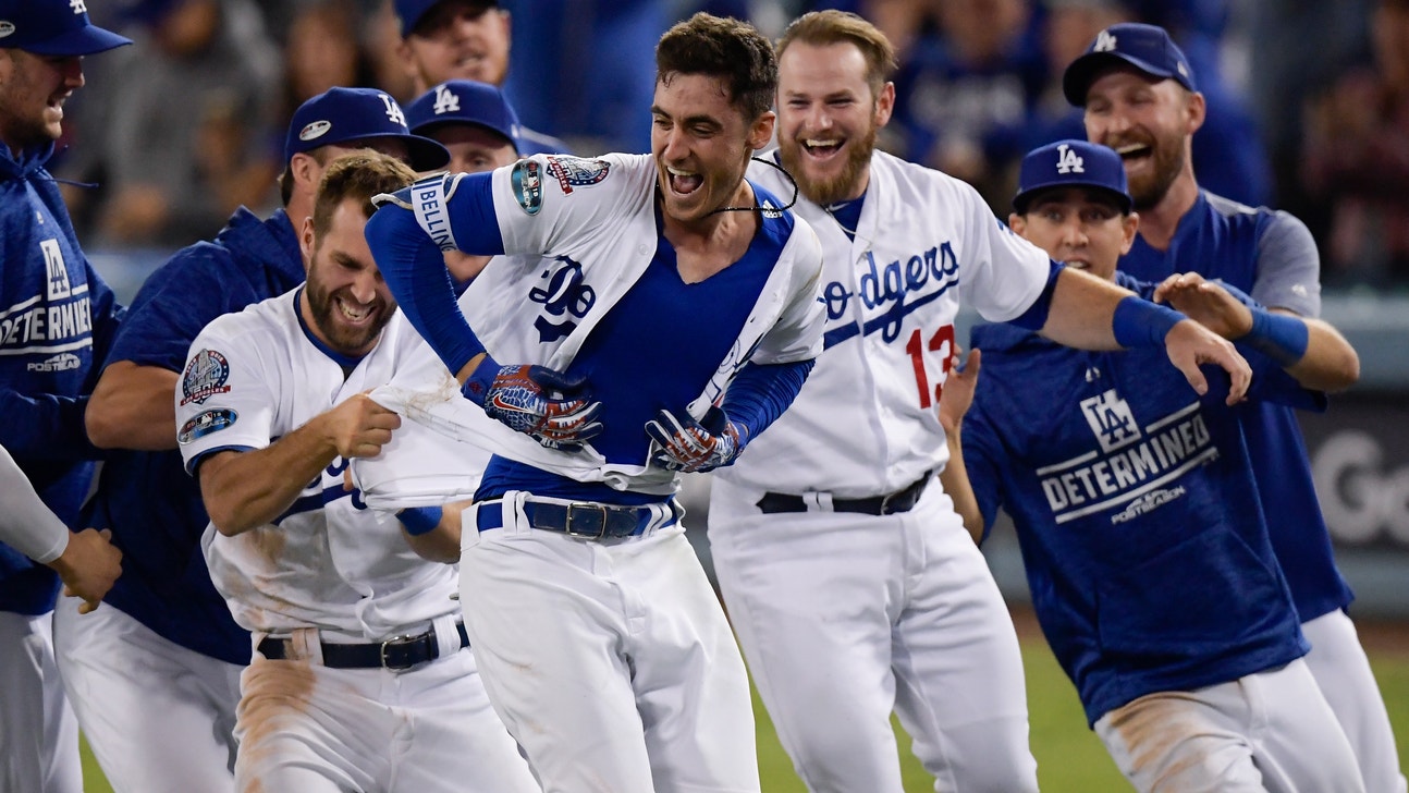 Bellinger hitting leadoff for Dodgers vs Brewers in Game 5
