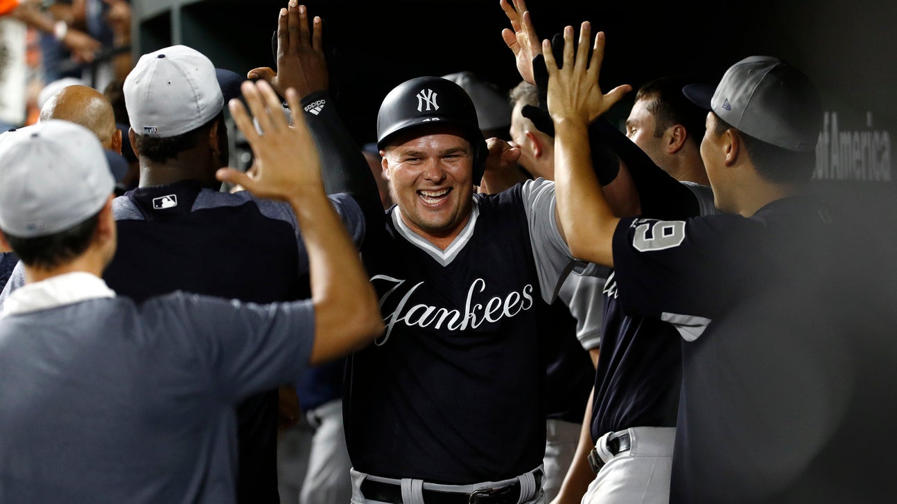 Voit hits 2 HRs, Britton closes, Yanks top Orioles 7-5 in 10
