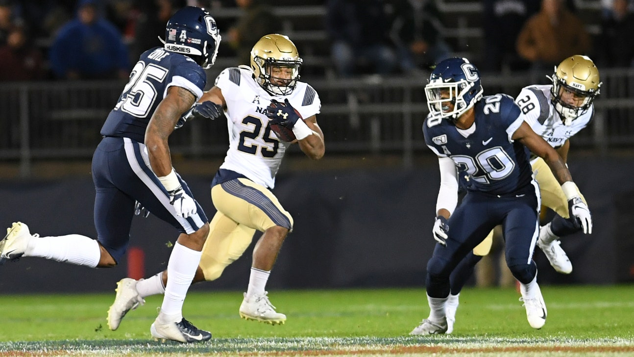 Midshipmen stay afloat in AAC title race with rout of UConn