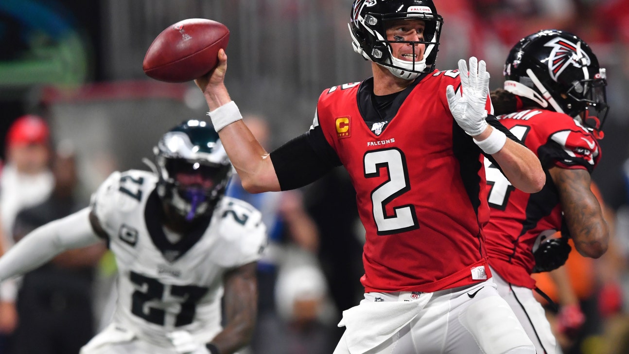 Ryan overcomes 3 interceptions to lead Falcons to first win