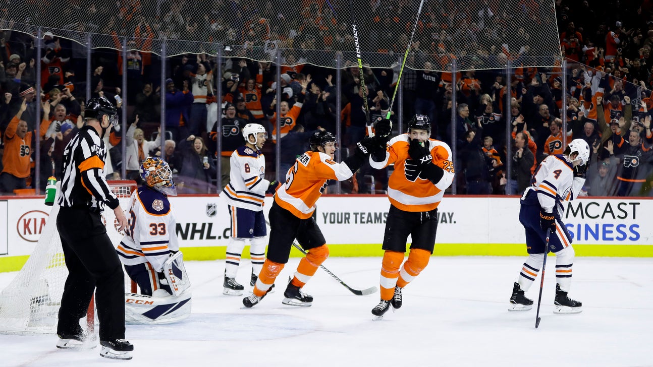 Patrick goal in OT, Flyers top Oilers 5-4 for 7th win in row