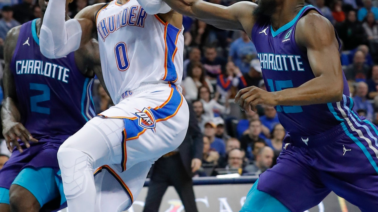 Westbrook scores 30 as Thunder hold off Hornets