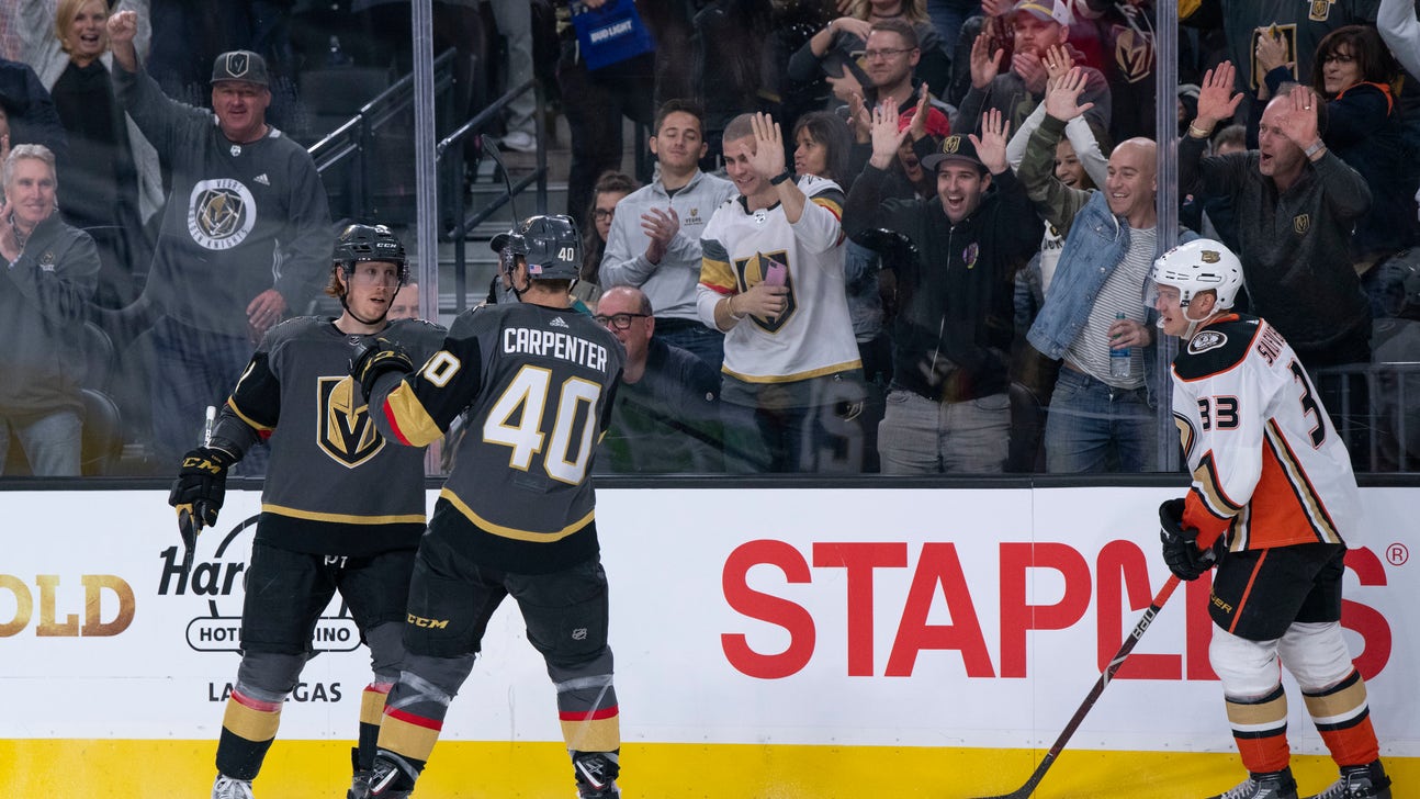 Eakin scores 2, Fleury gets shutout as Vegas beats Ducks 5-0