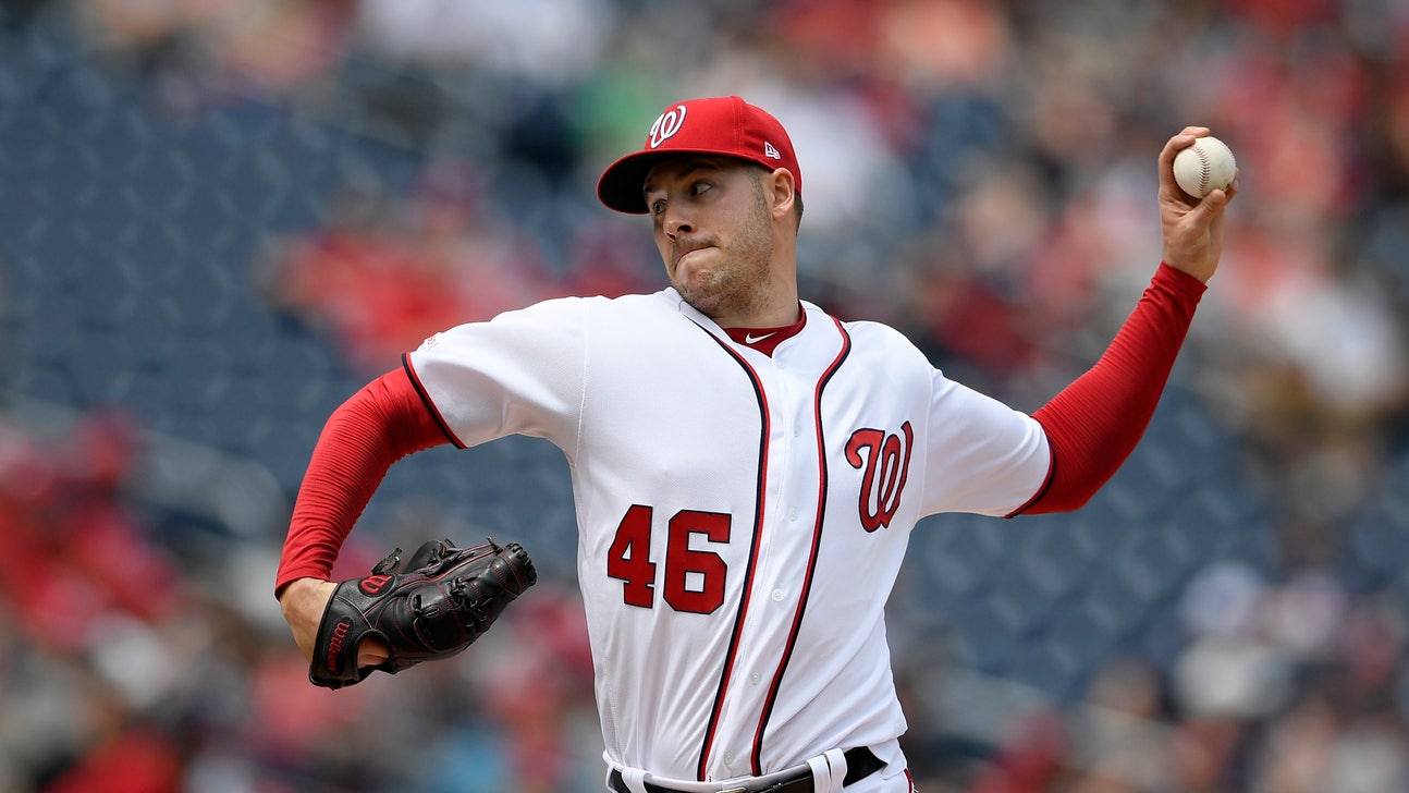 Corbin takes 1-hitter into 8th, Nationals beat Giants 4-2
