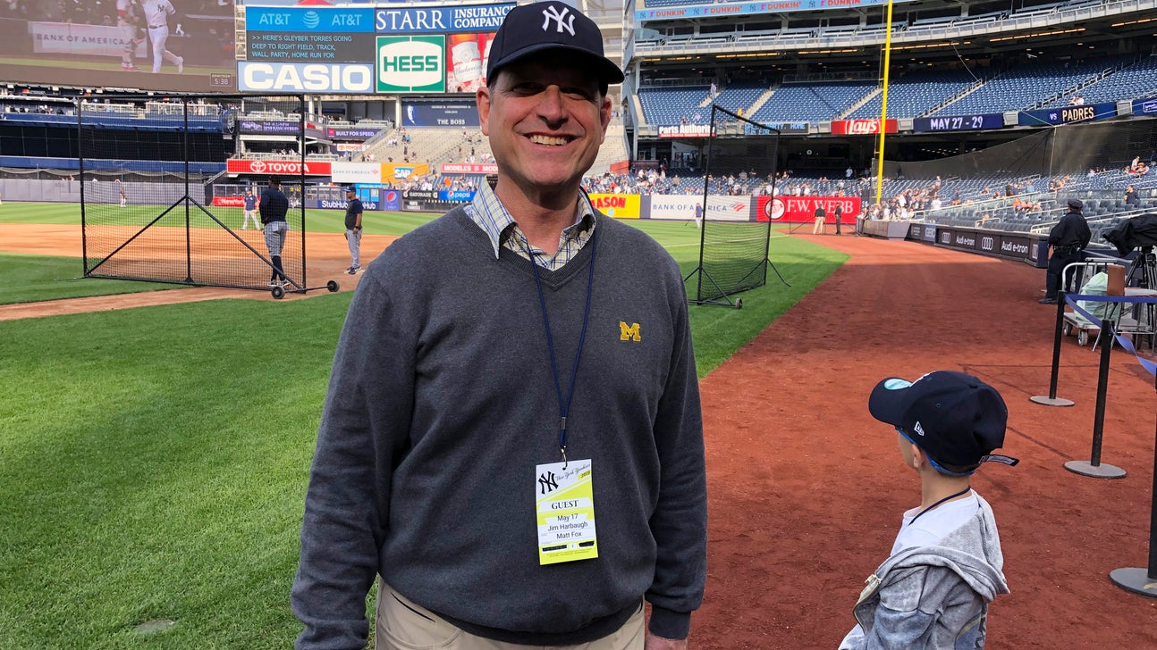 3 generations of Harbaughs make 1st visit to Yankee Stadium