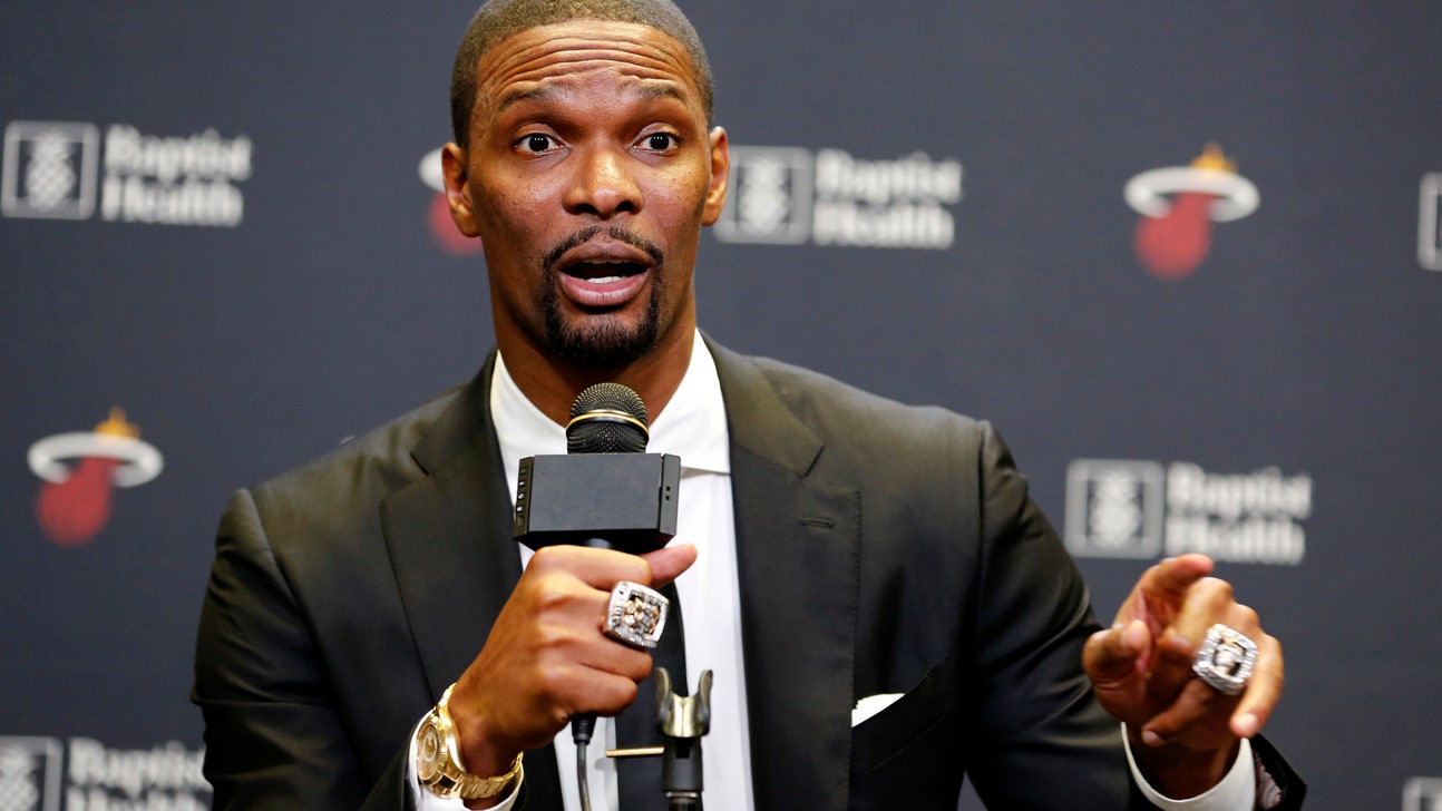 Heat raise Chris Bosh’s No. 1 jersey to the rafters