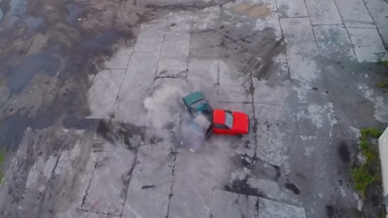 Check out this gigantic fidget spinner made from old junkyard cars