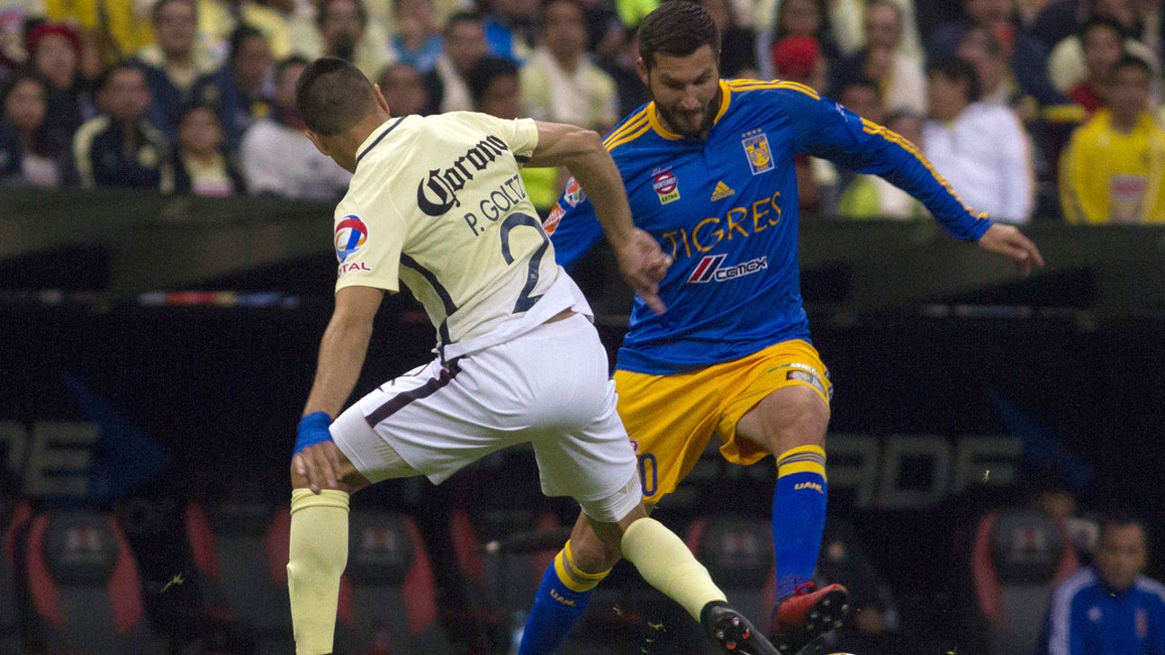 America draws Tigres UANL in Liga MX final first leg; Gignac injured