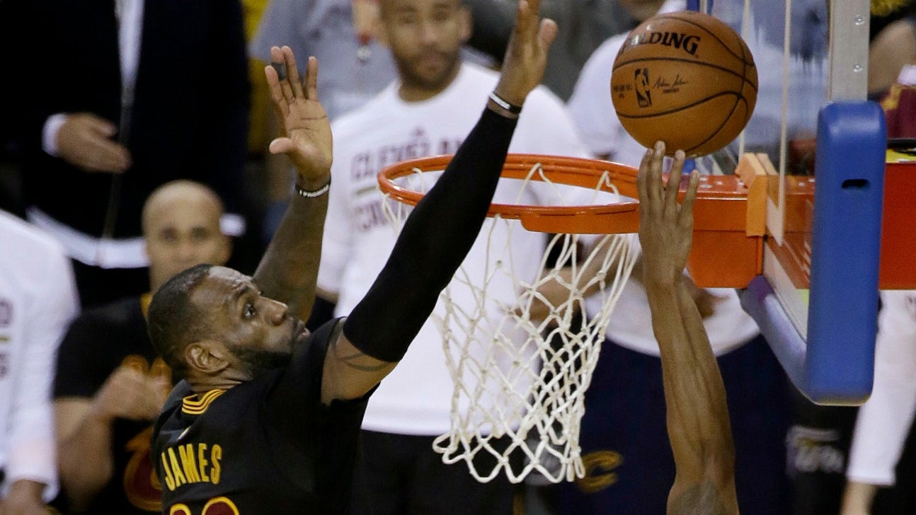 Cavaliers taunt Warriors with wall photo of LeBron's Game 7 block on Iguodala