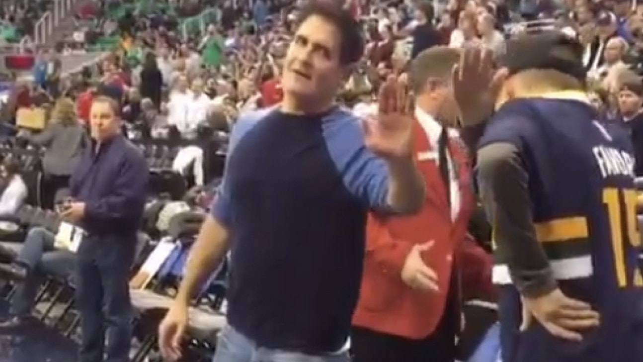 Watch: Kid savagely dabs on Marc Cuban at Jazz-Mavericks game