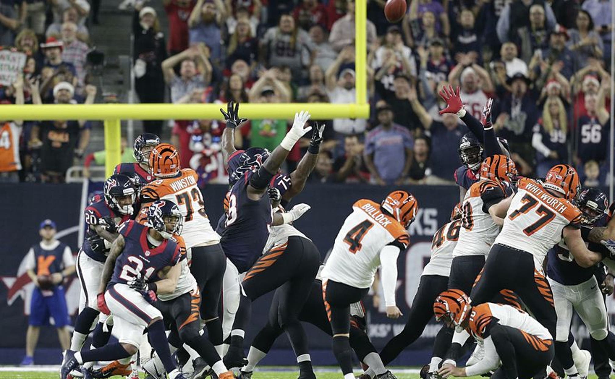 Houston Texans Clinch Afc South On Randy Bullock Missed Field Goal Video Fox Sports
