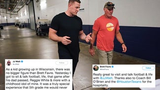 Next Story Image: Top Tweets: J.J. Watt spends time with Brett Favre