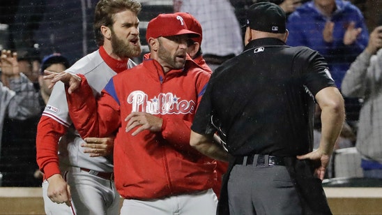 Harper ejected, bolts from dugout to confront plate umpire