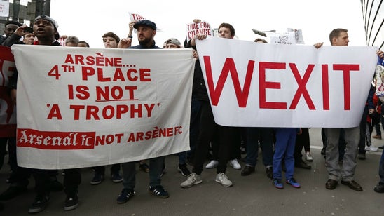 Arsenal fans called for Arsene Wenger's firing with a 'Wexit' march