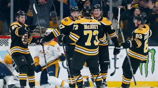 Bergeron scores twice in return as Bruins beat Predators 5-2