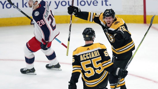 Coyle scores 2, leads Bruins to 3-2 OT win over Columbus