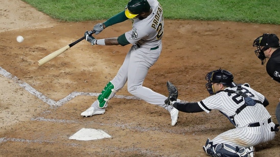 Profar offsets blown double play, lifts A's over Yankees 8-2