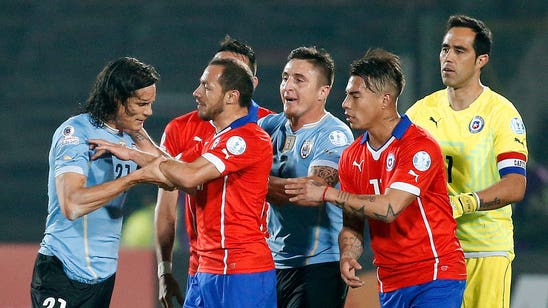 Edinson Cavani gets red card, Uruguay goes nuts