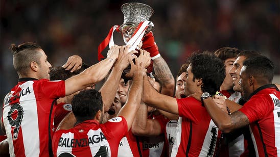 Athletic Bilbao fans flood the streets to celebrate Supercopa