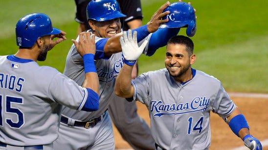 Infante drives in 7 runs as Royals down Indians 8-4