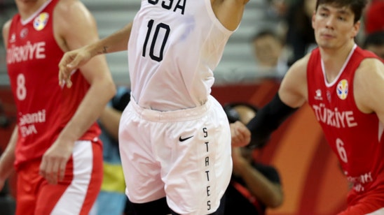 Tatum returns to practice, still out with sprained ankle