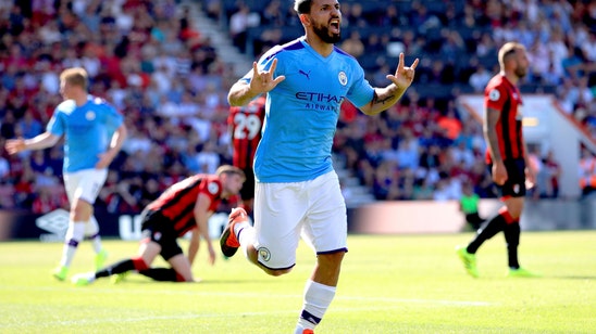 Aguero's double steers Man City to 3-1 win at Bournemouth