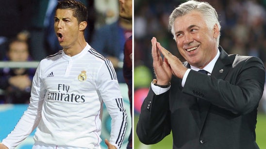 Too funny! Ancelotti mimics Ronaldo's trademark goal celebration