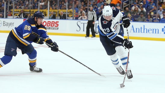 Laine scores, Hellebuyck makes 41 saves, Jets beat Blues 5-1