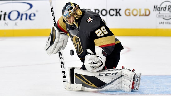 Fleury ties for 10th on NHL wins list, Vegas tops Sabres 4-1