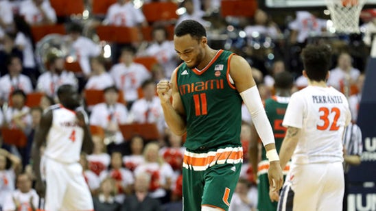 Brown's 3 lifts Miami over No. 18 Virginia, 54-48 in OT (Feb 20, 2017)