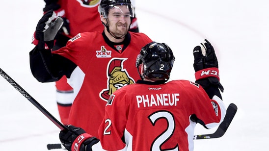 Phaneuf scores in OT as Senators tie series against Bruins (Apr 15, 2017)