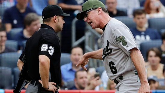 Yankees held hitless into 6th by Cotton, but beat A's 3-2 (May 27, 2017)
