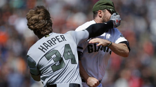 Hunter Strickland suspended 6 games, Bryce Harper 4