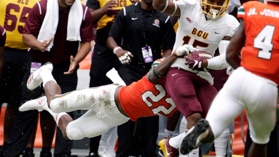 Rosier's 3 TDs lift No. 18 Miami past Bethune-Cookman 41-13 (Sep 02, 2017)