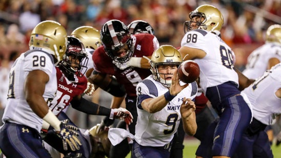 Nutile's 4 TDs lead Temple past slumping Navy 34-26 (Nov 02, 2017)