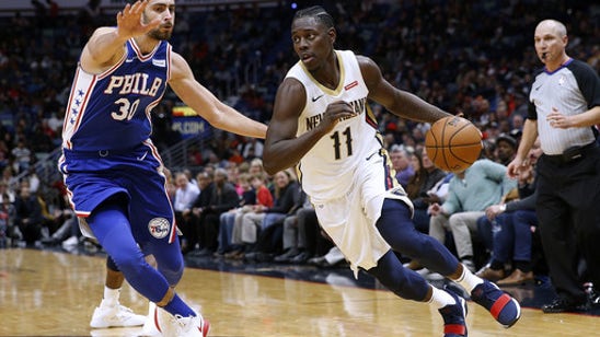 Holiday saves Pelicans in 131-124 win over 76ers (Dec 10, 2017)