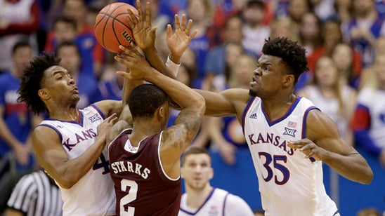 No. 5 Kansas builds big early lead, beats Texas A&M 79-68 (Jan 27, 2018)