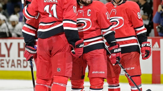 Faulk’s hat trick helps Hurricanes rout Kings 7-3