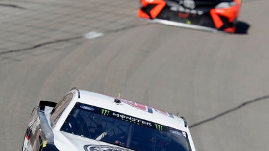 The Latest: Harvick roars to 1st-stage win in Vegas race