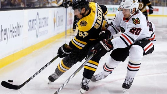 Marchand out with upper-body injury against Blackhawks