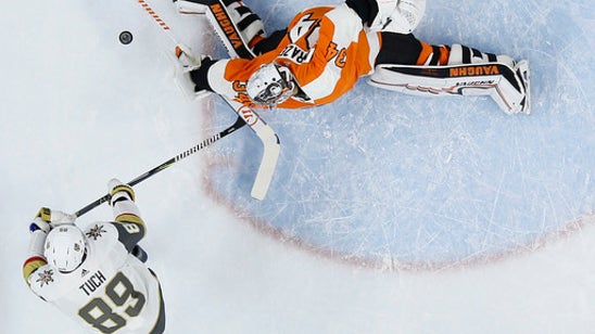 Fleury wins 400th, Golden Knights beat Flyers 3-2