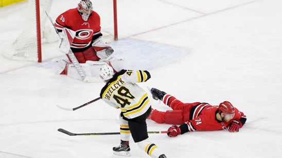 Pastrnak gets hat trick, Bruins rally to stun Hurricanes 6-4
