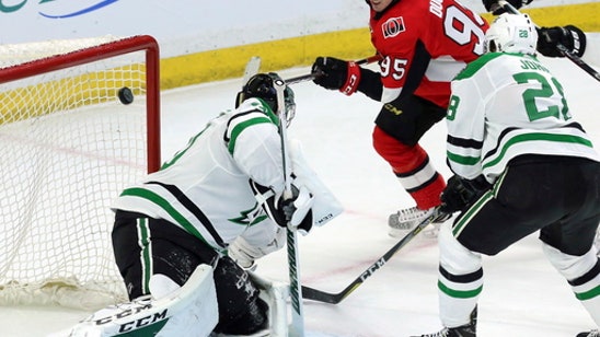 Hoffman scores in OT, Senators edge Stars 3-2 for 3rd in row