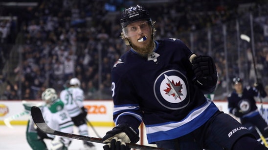 Laine scores twice, matches Ovechkin for NHL goal lead