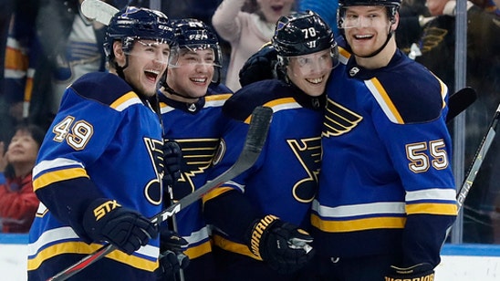 Tarasenko gets 2nd goal in OT to lift Blues over Sharks